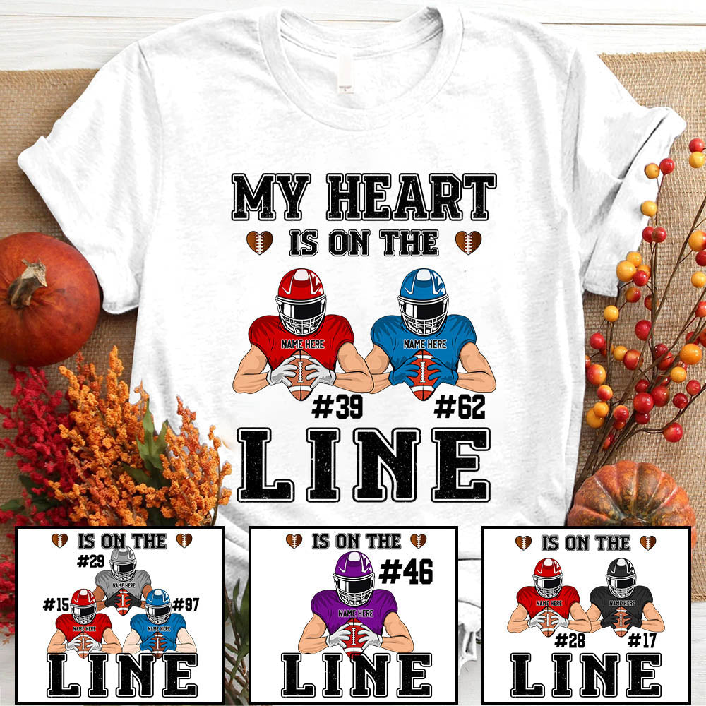 My heart Is On The Line Personalized Shirts, Up To 3 Players, UOND