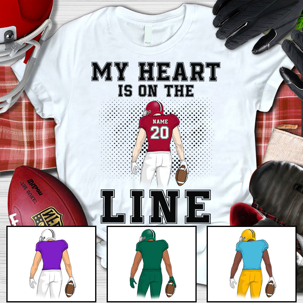 Rugby Football My heart Is On The Line Personalized Shirts PHTS
