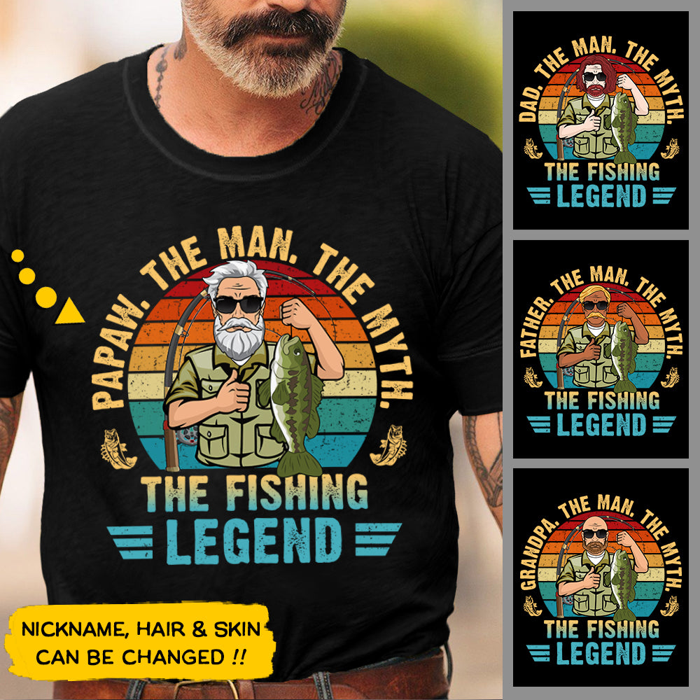 Papaw. The Man. The Myth. The Fishing Legend Shirts for Grandpa, Fishing Lovers, Father's day Gifts, HG98, UOND