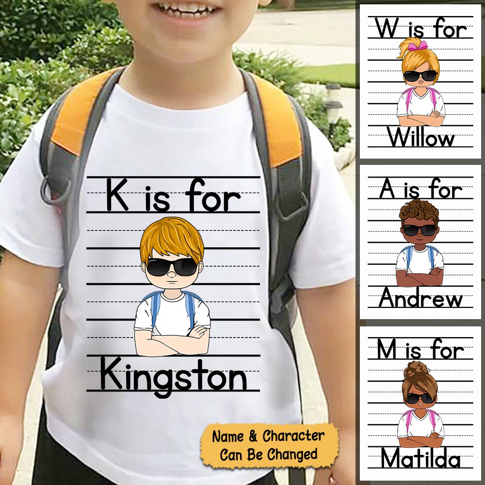 First Day Of School Personalized Shirt Back To School Shirt Kindergarten Shirt Boy Girl Ver, TRHN