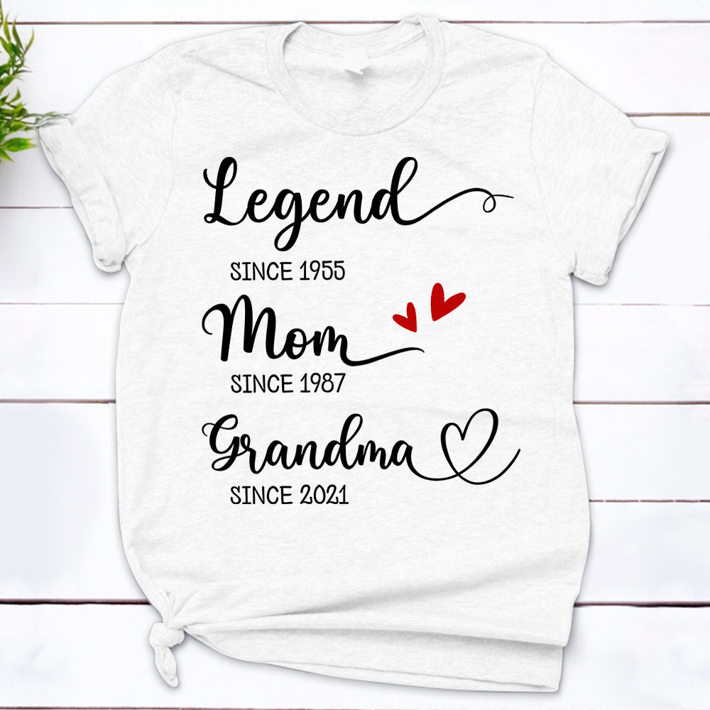 Personalized  Legend Mom Grandma Since Year, Custom Tee, Shirt, Funny Family Gift for Grandma, HUTS