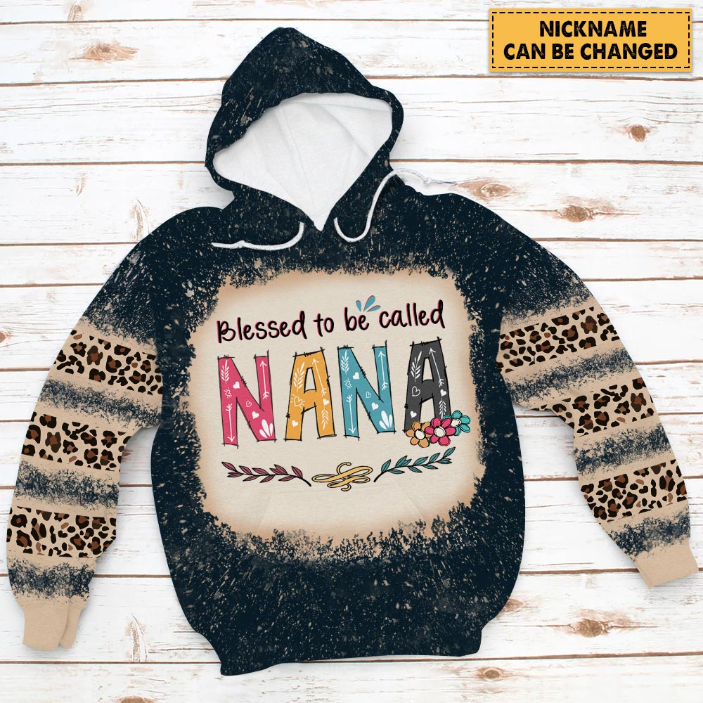 Personalized Noel Leopard- Blessed to be called Nana All Over Print Shirt, Huts