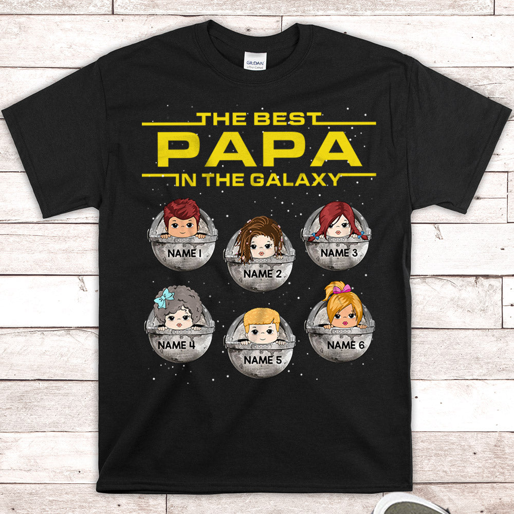 The Best Papa In The Galaxy Just Ask My Grandkids Personalized Shirt For Grandpa HUTS HN98