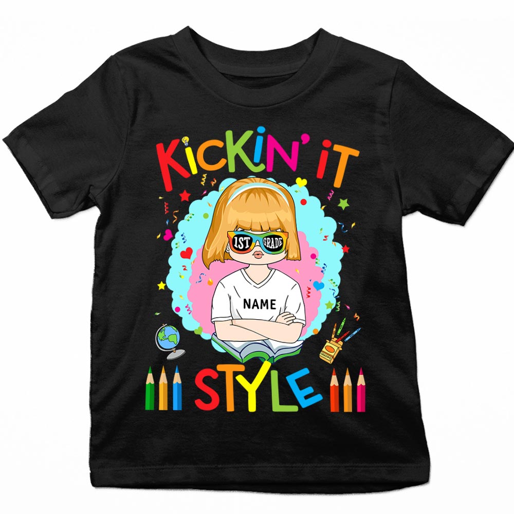 Kickin' It Style, Personalized shirts for your beloved Girls, Girl Version, Name & Character can be changed, HG98, DO99