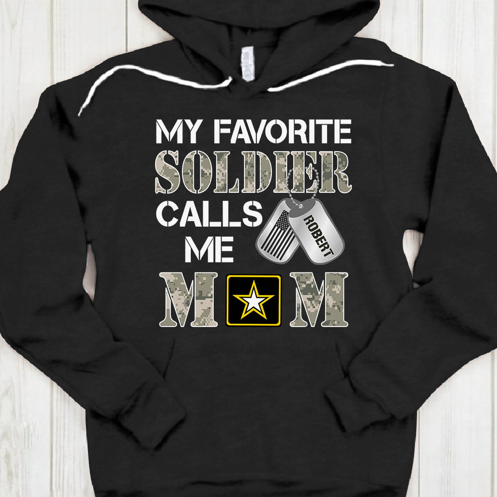 Personalized Soldier's Name & Family Member | My Favorite Soldier Calls Me Mom,Dad, Grandpa, Grandma.... - U.S.Army | Military Shirt - K1702